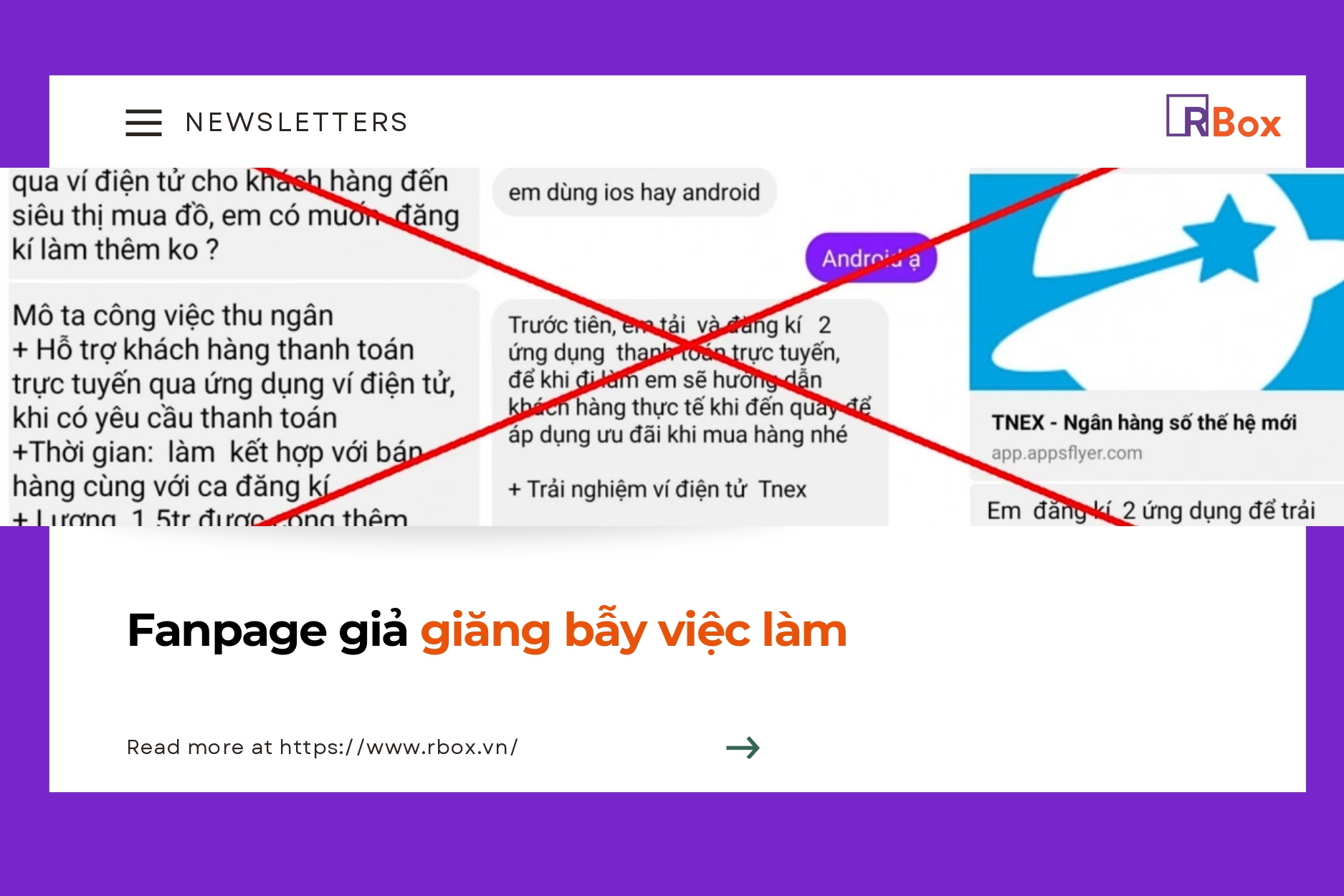 fanpage giả giăng bẫy việc làm